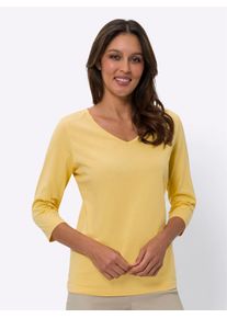 Classic Basics Damen 3/4-Arm-Shirt "3/4-Arm-Shirt", gelb, Gr. 42, unifarben, 100% Baumwolle, Shirts