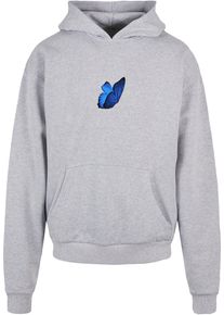 MisterTee Herren Sweatshirt "MisterTee Unisex Le Papillon Heavy Oversize Hoody", grau, Gr. XXL, bedruckt, 100% Baumwolle, Sweatshirts