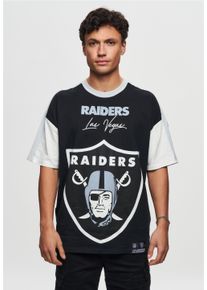 Recovered Herren T-Shirt "NFL Raiders Las Vegas Cut and Sew Oversized", schwarz, casual, Gr. S, bedruckt, 100% Baumwolle, Shirts, für alle Las Vegas