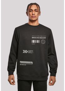 F4NT4STIC Herren Kapuzenpullover "Brave Heart CREWNECK", schwarz, casual, Gr. XL, Obermaterial: 50% Baumwolle, 50% Polyester, Pullover, Print