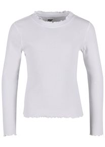 Urban Classics Mädchen Longsleeve "Urban Classics Damen Girls Short Rib Longsleeve", weiß, klassisch, Gr. 122, unifarben, 97% Baumwolle, 3% Elasthan,