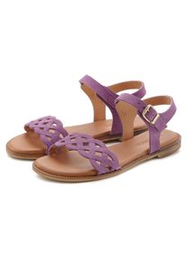 Lascana Damen Sandale "Sommerschuh", Gr. 42, lila, Obermaterial: 100% Rindsleder. Futter: 50% Lederimitat, 50% Polyester. Decksohle: 50% Lederimitat,