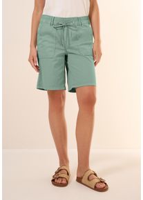Cecil Damen Shortsmatcha grün, casual, Gr. M, unifarben, Web, 98% Baumwolle, 2% Elasthan, Hosen, Middle Waist