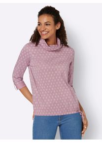 Inspirationen Damen Rollkragenshirt "Rollkragen-Shirt", lila, Gr. 38, gemustert, mehrfarbig, bedruckt, 100% Baumwolle, Shirts
