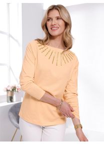 Classic Basics Damen Langarmshirt "Shirt", orange, Gr. 50, bedruckt, gemustert, metallic, 100% Baumwolle, Shirts