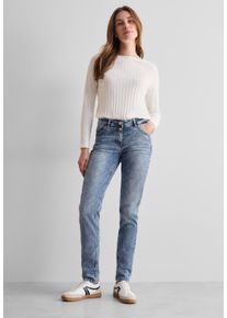 Cecil Damen Comfort-fit-Jeans, blau, casual, Gr. 30, unifarben, Jeans, 69% Baumwolle, 29% Polyester, 2% Elasthan, Jeans, Middle Waist