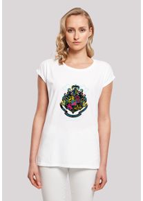 F4NT4STIC Damen T-Shirt "Harry Potter Neon Hogwarts Crest", weiß, casual, Gr. XXXL, Obermaterial: 100% Baumwolle, Shirts, Print