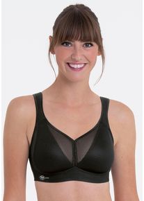 Anita active Damen Sport-BH "Air Control Delta Pad", Gr. 75, schwarz, Netz, Frottee, Obermaterial: 49% Polyamid, 39% Polyester, 12% Elasthan, matt,