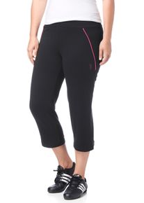 Venice Beach Damen Sporthose, schwarz, sportlich, Gr. 56, unifarben mit Farbeinsatz, Obermaterial: 95% Baumwolle, 5% Elasthan, Hosen, Große Größen