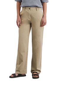 Marc O'Polo MARC O'POLO Damen Chinohose "aus Baumwolle-Leinen-Mix", beige, casual, Gr. 46, unifarben, Obermaterial: 88% Baumwolle, 12% Leinen, Hosen