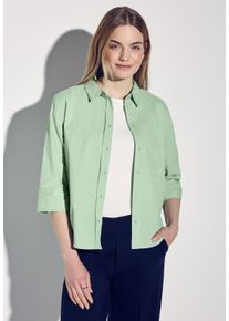 Street One Damen Hemdbluse, grün, casual, Gr. 36, unifarben, Web, 100% Baumwolle, Blusen, aus reiner Baumwolle