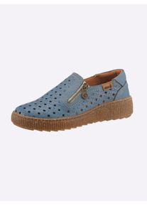Casual Looks Damen Slipper, Gr. 41, blau, Glattleder, sportlich, Schuhe