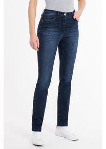 Recover Pants Damen 5-Pocket-Jeans "Ramona", blau, casual, Gr. 36, unifarben, 97% Baumwolle;3% Elasthan, Jeans, mit Stickerei auf den Gesäßtaschen