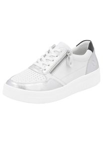 Remonte Damen Plateausneaker, Gr. 40, silber, Leder, Lederimitat, sportlich, Schuhe, Freizeitschuh, Halbschuh, Schnürschuh mit Schaftrandpolsterung