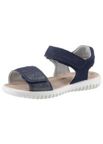 Superfit Kinder Sandale "SPARKLE WMS: mittel", Gr. 29, blau, Nubukleder, Veloursleder, metallic, festlich, Schuhe, Sandalette mit Glitzereffekt,