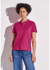 Street One Damen Poloshirt, lila, casual, Gr. 46, unifarben, Web, 97% Baumwolle, 3% Elasthan, Shirts, aus Baumwolle mit Stretchante