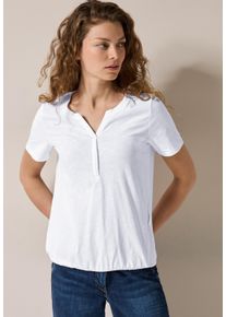 Cecil Damen T-Shirt, weiß, casual, Gr. XXL, unifarben, Web, 100% Baumwolle, Shirts, aus reiner Baumwolle
