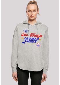 F4NT4STIC Damen Kapuzenpullover "San Diego OVERSIZE HOODIE", grau, casual, Gr. XS, Obermaterial: 100% Baumwolle, Pullover, Print