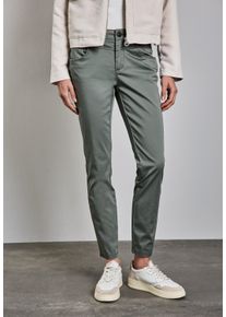 Street One Damen Chinohosemuse grün, casual, Gr. 44, unifarben, Web, 97% Baumwolle, 3% Elasthan, Hosen, Middle Waist