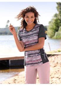 Casual Looks Damen Funktionsshirt "Funktions-Shirt", schwarz, Gr. 36, gemustert, mehrfarbig, 90% Polyester, 10% Elasthan, Shirts