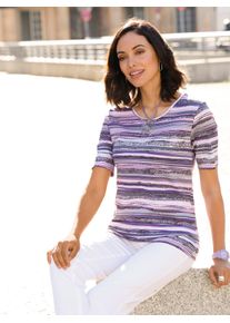 Casual Looks Damen T-Shirt "Shirt", lila, Gr. 40, gemustert, mehrfarbig, 50% Baumwolle, 50% Modal, Shirts