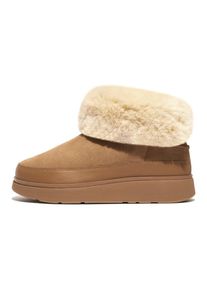fitflop Damen Winterboots "GEN-FF", Gr. 40, braun, Veloursleder, unifarben, casual, Schuhe, Snowboots, Schlupfboots mit Plateau