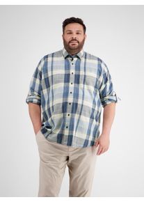 Lerros Herren Karohemd "Lerros Kariertes Herrenhemd", blau, Gr. 5XL, 100% Baumwolle, Hemden
