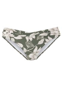 s.Oliver Damen Bikini-Hose "Lady", grün, Gr. 36, geblümt, Microfaser, Recycling-Polyamid, Badehosen, mit floralem Design