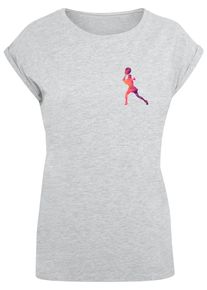 Merchcode Herren T-Shirt "Merchcode Damen Ladies Tennis Woman Silhouette - T-Shirt", grau, casual, Gr. XXL, bedruckt, 100% Baumwolle, Shirts