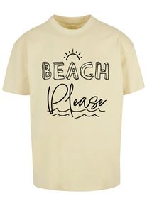 Merchcode Herren T-Shirt "Merchcode Herren Beach Please Heavy Oversized Tee", gelb, casual, Gr. M, bedruckt, 100% Baumwolle, Shirts