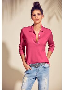 Heine Damen Polokragenpullover "Polopullover", pink, Gr. 48, unifarben, 100% Baumwolle, Pullover