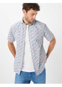 Brax Herren Kurzarmhemd "Style HARDY", blau, Gr. L, 97% Baumwolle, 3% Elasthan, Hemden