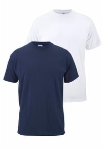 Herren T-Shirt, blau, casual, Gr. L, Fruit of the Loom, unifarben, Single Jersey, Obermaterial: 100% Baumwolle, Shirts, aus reiner Baumwolle