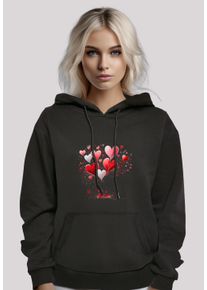 F4NT4STIC Damen Kapuzenpullover "Herzbaum Be Mine", schwarz, casual, Gr. L, Obermaterial: 65% Baumwolle, 35% Polyester, Pullover, Premium Qualität