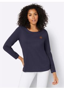 Casual Looks Damen Rundhalsshirt "Shirt", blau, Gr. 40, unifarben, 100% Baumwolle, Shirts
