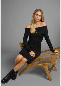 Laura Scott Damen Strickkleid, schwarz, feminin, Gr. 40, unifarben, bedruckt, metallic, Strick, Obermaterial: 50% Viskose, 28% Polyester, 22%