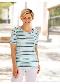 Casual Looks Damen Kurzarmshirt "Shirt", weiß, Gr. 36, gemustert, gestreift, 100% Baumwolle, Shirts