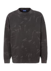 HUGO BLUE Herren Sweater "Nustroyos", schwarz, casual, Gr. XXL, unifarben, Sweatware, Obermaterial: 100% Baumwolle, Sweatshirts, mit used-Details