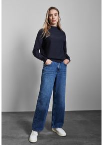 Street One Damen Strickpullover, blau, casual, Gr. 36, unifarben, Stoff, 30% Polyester, 29% Polyacryl, 21% Viskose, 20% Nylon, Pullover, aus softem