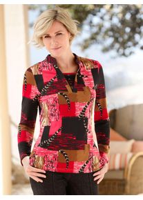 Classic Basics Damen 2-in-1-Shirt "Winter-Shirt", rot, Gr. 38, gemustert, mehrfarbig, 95% Polyester, 5% Elasthan, Shirts