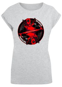 ABSOLUTE CULT Herren T-Shirt "ABSOLUTE CULT Damen Ladies Deadpool - Good Bad T-Shirt", grau, casual, Gr. M, bedruckt, 100% Baumwolle, Shirts