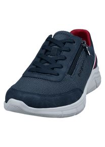 Bugatti Herren Keilsneaker, Gr. 44, blau, Lederimitat, Textil, sportlich, Schuhe, Freizeitschuh, Halbschuh, Schnürschuh mit Außenreißverschluss