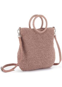 Vivance Damen Handtasche "Henkeltasche", rosa, Papierstroh, unifarben, Taschen, Schultertasche, Minibag, Strandtasche, Sommertasche, Crossbody Bag