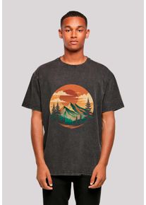 F4NT4STIC Herren T-Shirt "Sonnenuntergang Berglandschaft", schwarz, casual, Gr. XL, Obermaterial: 100% Baumwolle, Shirts, Premium Qualität