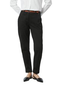 comma, COMMA Damen Chinohose, schwarz, casual, Gr. 34, unifarben, Web, Obermaterial: 65% Baumwolle, 30% Polyester, 5% Elasthan, Hosen, mit Gürtel und Stretch