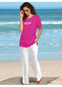 Casual Looks Damen Kurzarmshirt "Shirt", pink, Gr. 48, unifarben, bedruckt, gemustert, 100% Baumwolle, Shirts