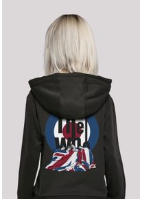 F4NT4STIC Damen Kapuzenpullover "The Who Flag Blanket", schwarz, casual, Gr. XS, Obermaterial: 65% Baumwolle, 35% Polyester, Pullover, Premium