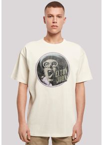 F4NT4STIC Herren T-Shirt "Elton John Vintage Circle", beige, casual, Gr. S, Obermaterial: 100% Baumwolle, Shirts, Premium Qualität