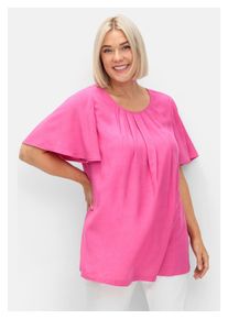 sheego Damen Tunika "Große Größen", pink, feminin, Gr. 56, unifarben, Obermaterial: 100% Viskose (LENZING ECOVERO), Tuniken, mit kurzen Flügelärmeln,