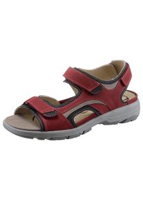 Waldläufer WALDLÄUFER Damen Sandale, Gr. 8,5, rot, Nubukleder, sportlich, Schuhe, Sommerschuh, Outdoorschuh, Keilabsatz, in Trekking-Optik, H-Weite